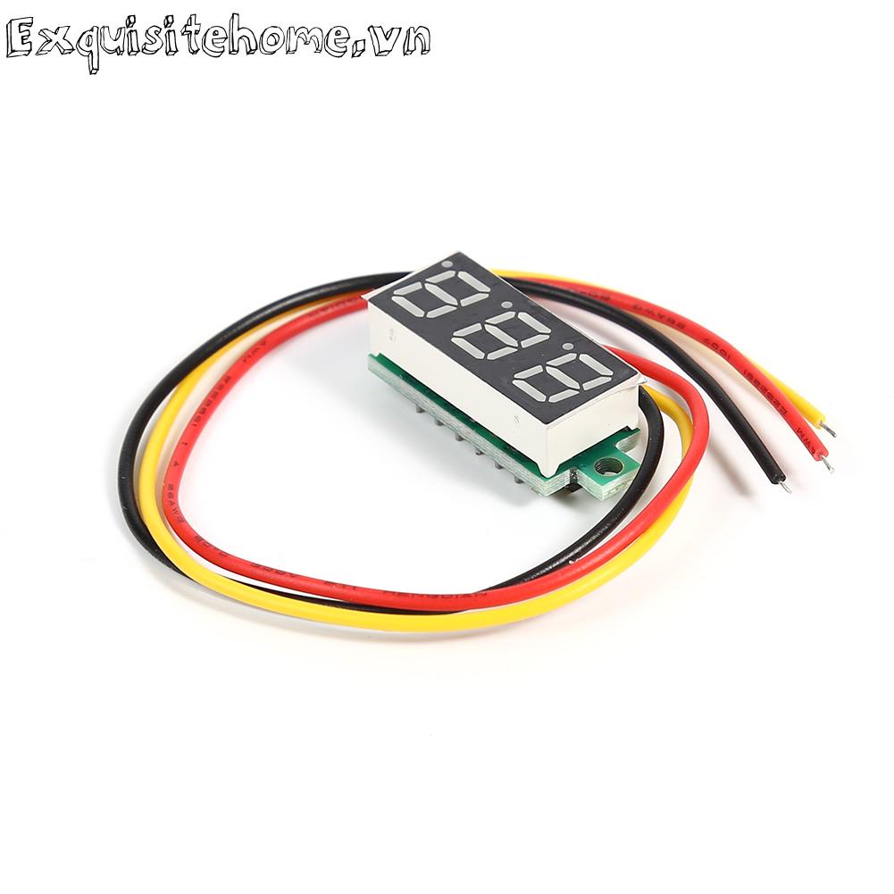 0,28 inch dc 0-100v 3 dây đồng hồ đo điện áp mini đồng hồ đo vôn kế màn hình led