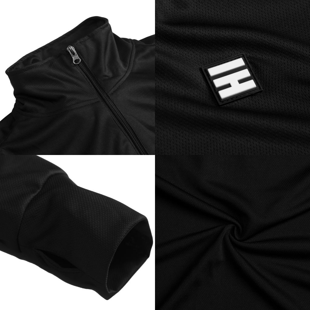 Áo khoác chống nắng nam màu đen 2 lớp mang được 2 kiểu cổ bẻ cổ trụ HIDDLE | H10-AK2
