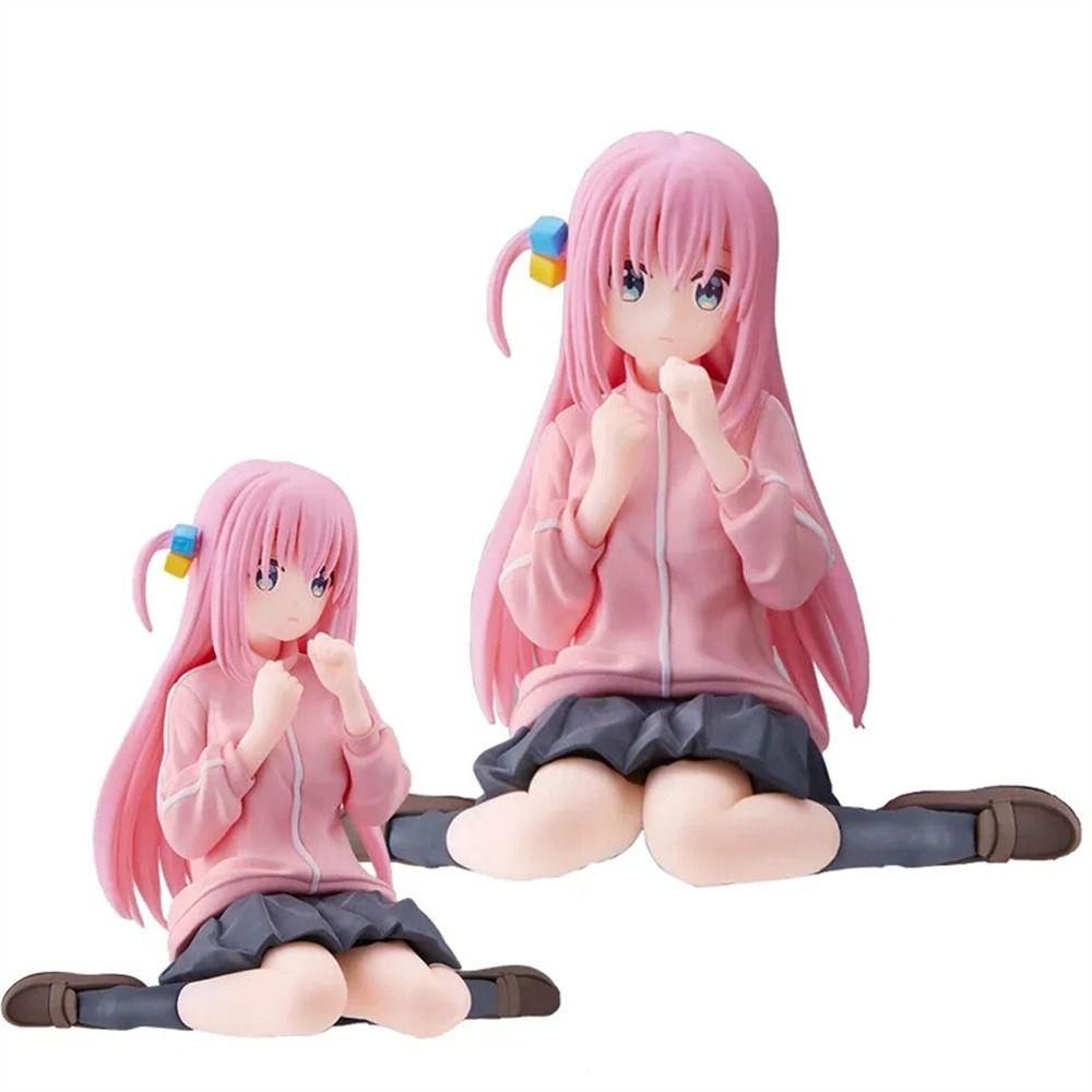 Martin1 gotoh hitori figures, pink girl anime figure, kawaii pvc 8,5cm đồ trang trí bàn búp bê ngồi