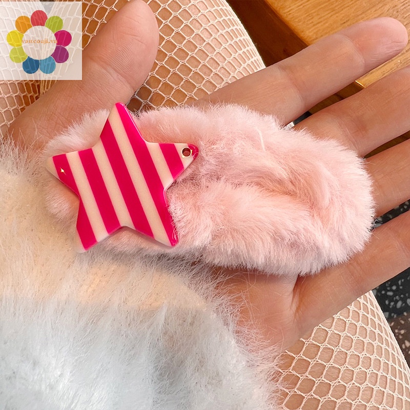 Vastji anime phim hoạt hình trẻ em ngọt ngào cô gái màu hồng năm cánh nơ thư bb kẹp kawaii barbie kẹp tóc sang trọng thời trang phụ kiện tóc quà tặng đồ chơi vn