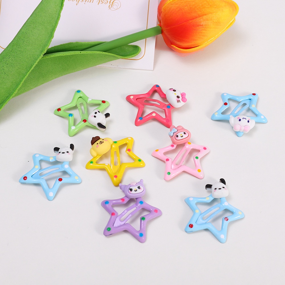 Kẹp tóc kiểu ins / anime dễ thương sanrios kuromi my melody hairpin / kids bb barrettes / girl broken hair bangs side clip / five-pointed star hairpin phụ kiện tóc