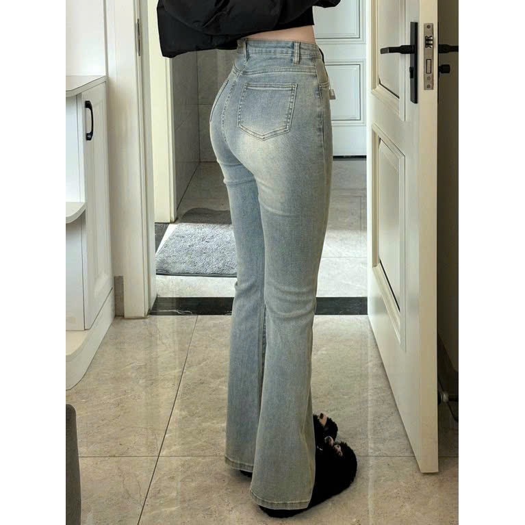 Quần jeans loe lưng cao ống dài hàng loại 1 chất co dãn đủ 3 màu