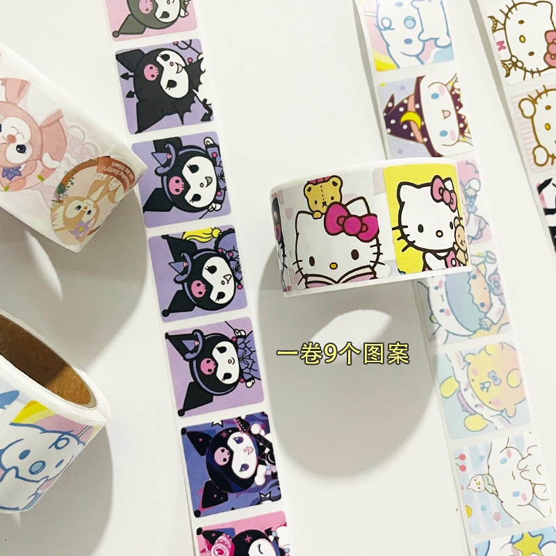 200 cái hình dán hoạt hình dễ thương cuốn sách nhỏ màu đỏ đề xuất phim hoạt hình dễ thương nhãn dán sáng tạo phong cách trang trí niêm phong nhãn dán thẻ dán tường