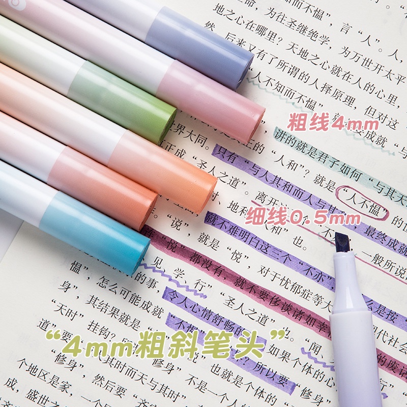 Highlighter ins graffiti girl series key mark large-capacity eye protection highlighter graffiti girl series handbook pen