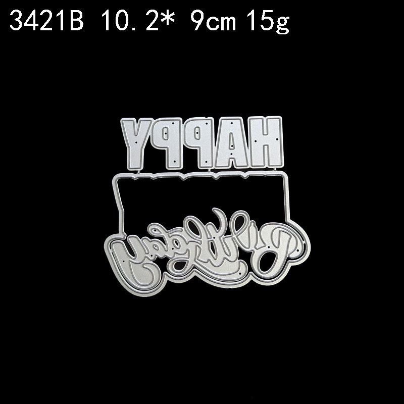 Khuôn Cắt Giấy Kim Loại Hình Chữ happy birthday