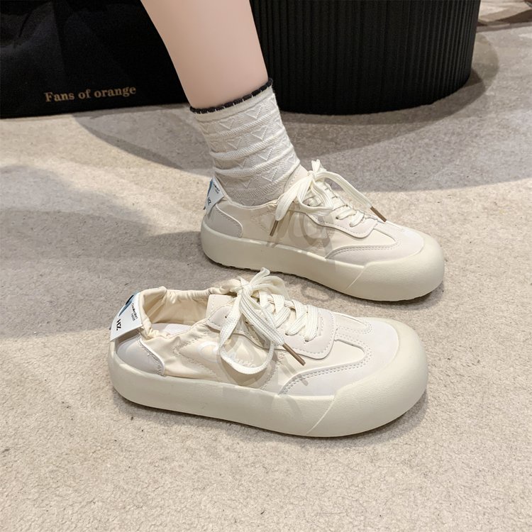 All-match ngón chân tròn miệng trung thể thao giày thường dây đeo chéo nhẹ hàng ngày mặc bên ngoài nền tảng đế giày thể thao nữ