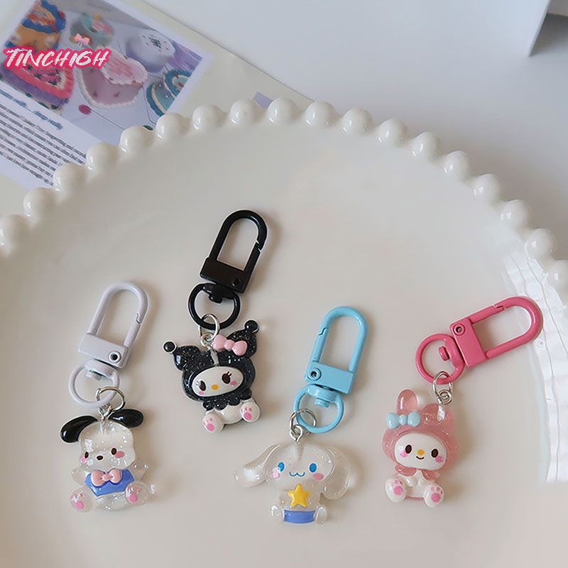 Sanrio anime my melody bag keychain cartoon cinnamonroll cute car keyring phụ kiện trang trí mặt dây chuyền di động