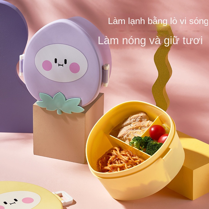 Hộp ăn trưa ngăn trẻ em đào dễ thương mới