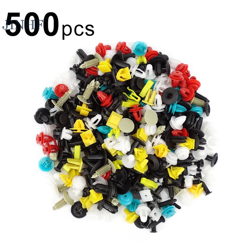 Jinhf 500 cái / bộ xe hỗn hợp đa năng đinh tán nhựa khác nhau chốt cửa đẩy chốt nóng