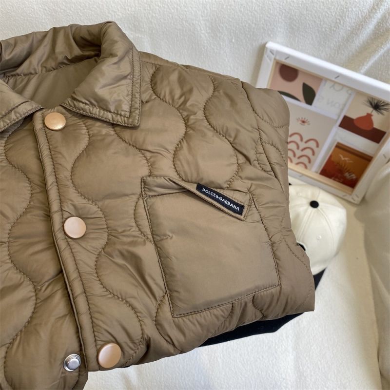 Quần áo trẻ em bé trai và bé gái áo khoác đệm bông mùa thu đông bé kẻ sọc quần áo cotton áo khoác trẻ em dày