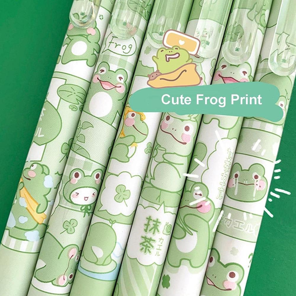 UUMIR Set 6 Bút Mực gel Hình Mèo Đen / Xanh Lá Dễ Thương