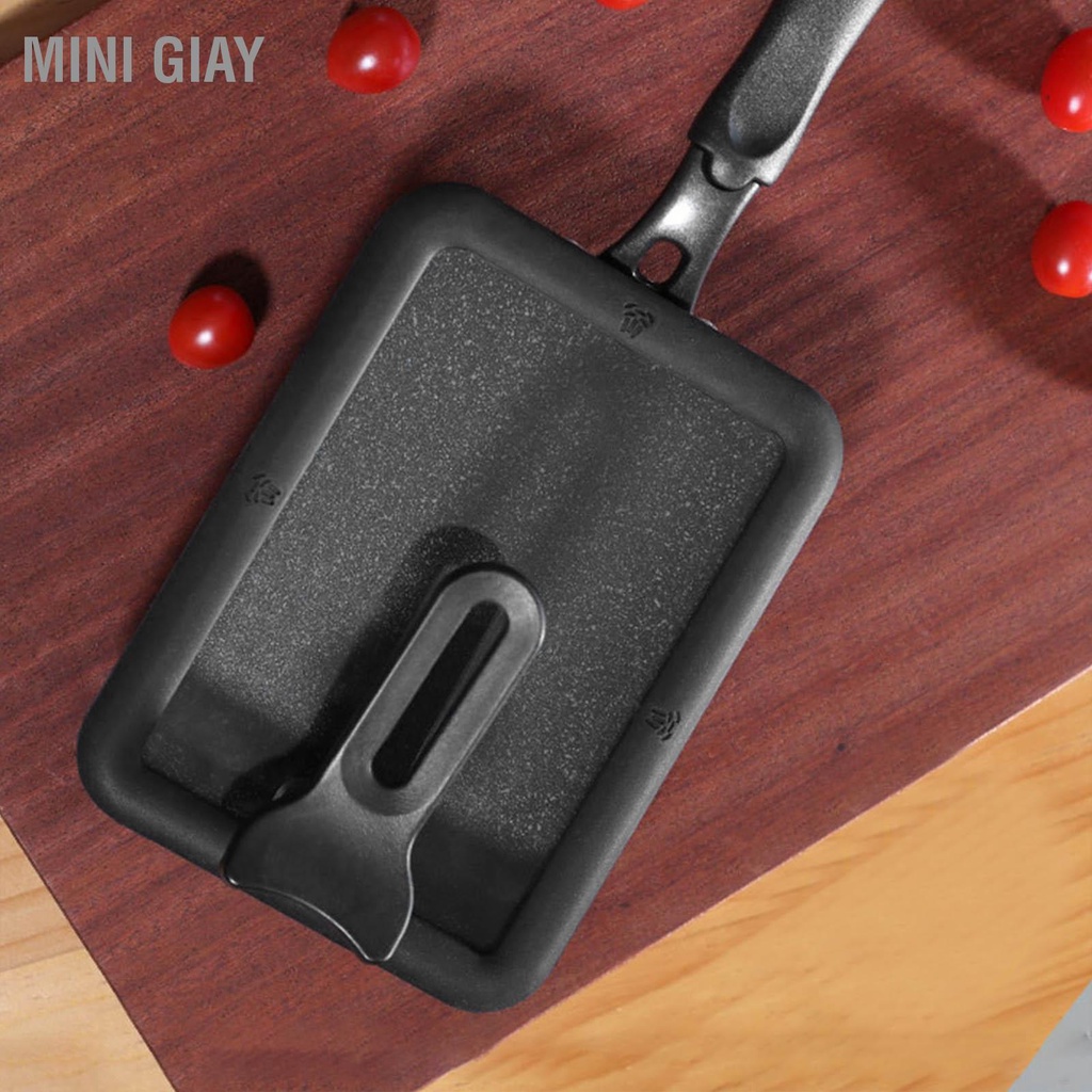 Mini Giay Nắp nồi thủy tinh hình chữ nhật dày có thể nhìn thấy bằng silicon được chảo màu đen