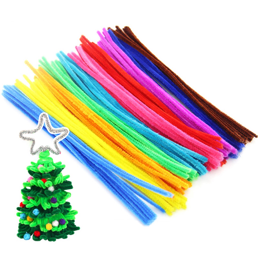 100PCS CHENILLE STEMS/PIPE CLEANERS/ASSORTED COLOURS/ART AND CRAFT/DIY HAPPY COTTAGE