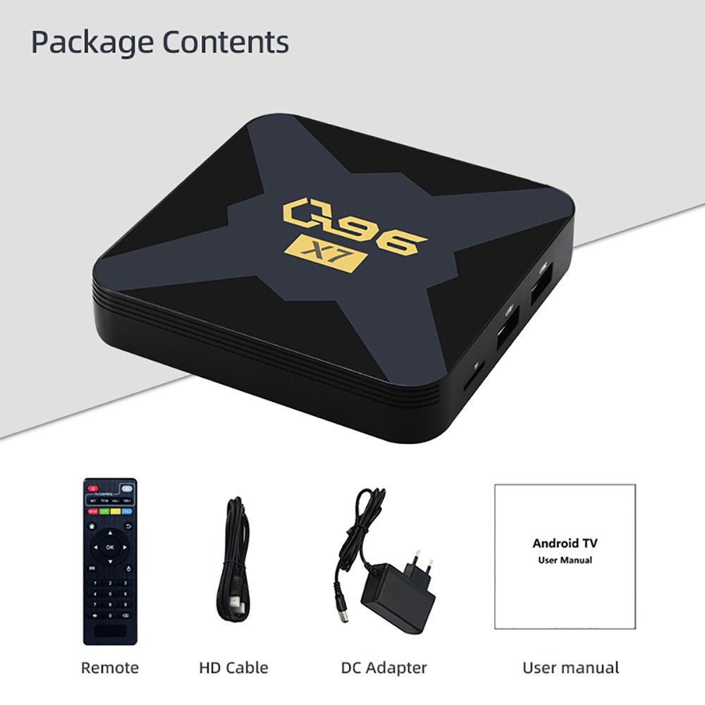 Q96 x7 smart tv box android10 2020 allwinner h313 uhd 4k 3d hdr10 h. 265 wifi 5g tây ban nha iptv 16gb 256gb trình phát đa phương tiện b0kl