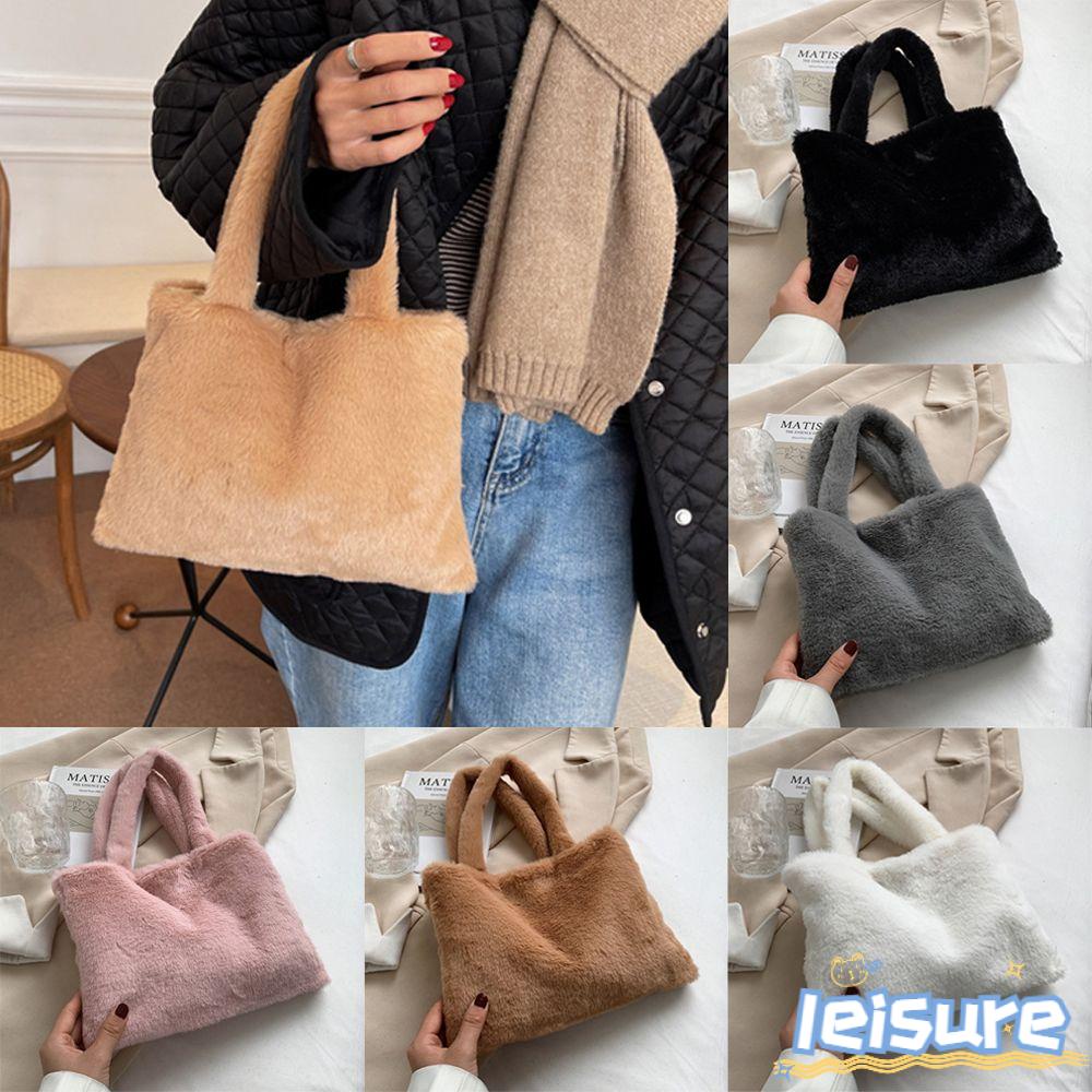 Túi Xách Đeo Vai Giả Lông Thú Thời Trang Thu Đông Cho Nữ