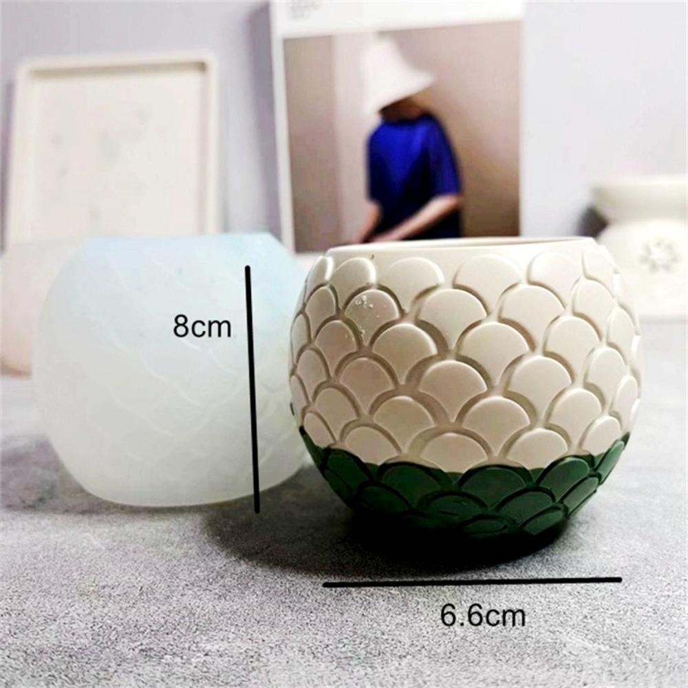 Khuôn Silicone Làm Giá Đỡ Bình Hoa Hình Vảy Cá DIY