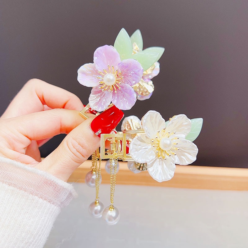 Haimeikang (MớI) Kẹp TóC DạNg Tua Rua ĐíNh NgọC Trai Giả Xinh XắN