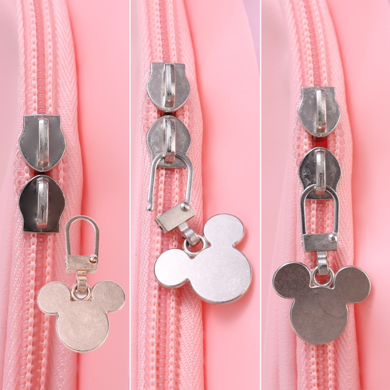 Set 3 Đầu Khóa Kéo Thay Thế Bằng Hợp Kim Kẽm Hình Chuột Mickey Dễ Thương
