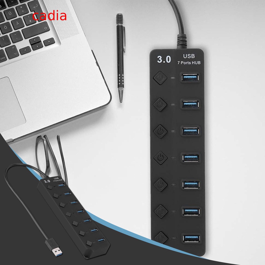 Hub Chia Cổng USB 3.0 Tốc Độ Cao 4 / 7 Cổng Có Nhiều Công Tắc ON / OFF