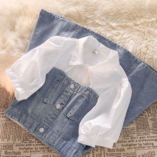 [Mặc Trên Lớp] Đầm Denim Hai Mảnh Cỡ Lớn Thiết Kế Cảm Giác Phong Cách Hàn Quốc Thời Trang Mùa Hè Mới Cho Phụ Nữ Trung Niên