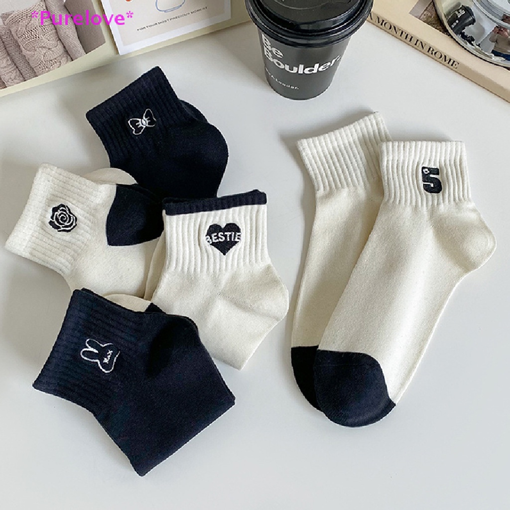 Vớ Cotton Thoáng Khí Thêu Họa Tiết Dễ Thương Thời Trang Xuân Hè 2023 Cho Nữ Mới