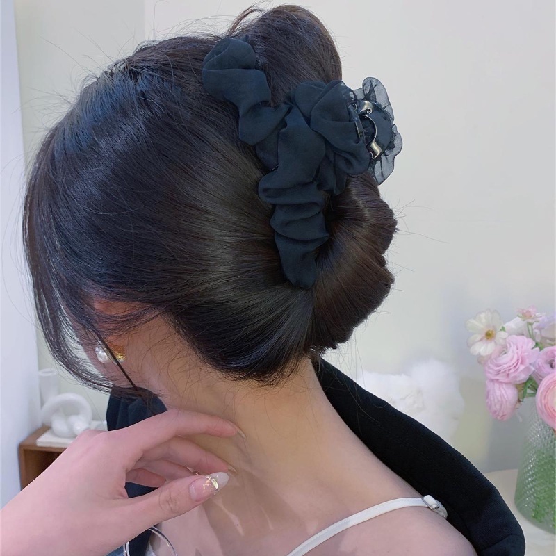 Kẹp Tóc Lưới Xếp Ly Tinh Tế Phong Cách Hàn Quốc Cho Nữ