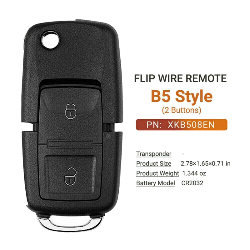 Chìa Khóa Điều Khiển Từ Xa 2 Nút Bấm Cho Xhorse Xb508En VW B5