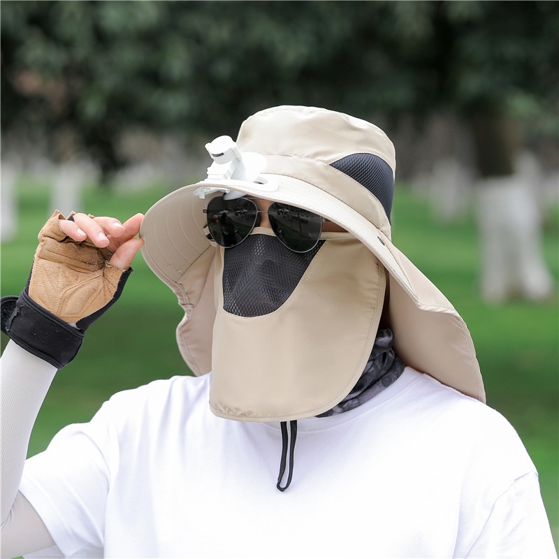 Mũ Bucket Che Nắng Ngoài Trời Kèm Quạt Thời Trang Mùa Hè Hàng Mới Dành Cho Nam Giới