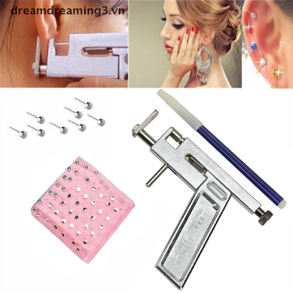 Súng Bắn Khuyên Tai / Mũi / Cơ Thể Chuyên Nghiệp Kèm 98 Đinh Tán Khuyên Tai Thép Chuyên Nghiệp