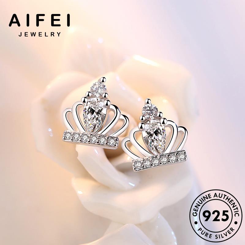 AIFEI JEWELRY khuyên thời tua quốc moissanite khí bạc thật tai sức chất xỏ trang bông vành vương phụ tròn 925 hàn kiện nữ Thời kim cương miện nguyên bản E79