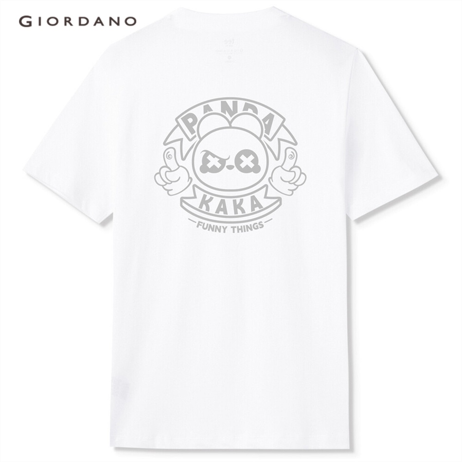 Áo thun nam GIORDANO 91092276 cotton tay ngắn cổ tròn in họa tiết thời trang