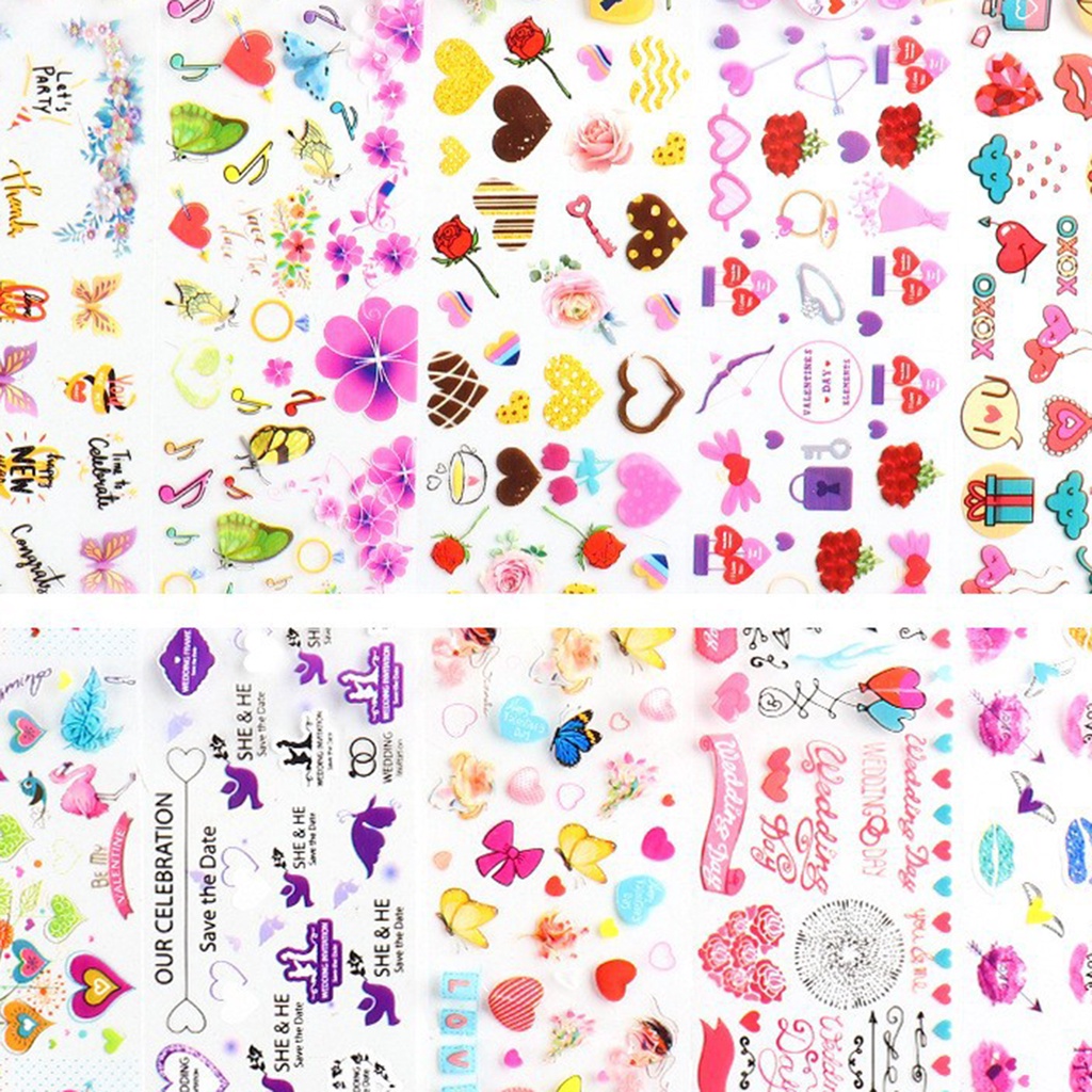 Set 10 Miếng Dán Trang Trí Móng Tay DIY Họa Tiết Bầu Trời Sao Trọng Lượng Nhẹ Dành Cho Nữ