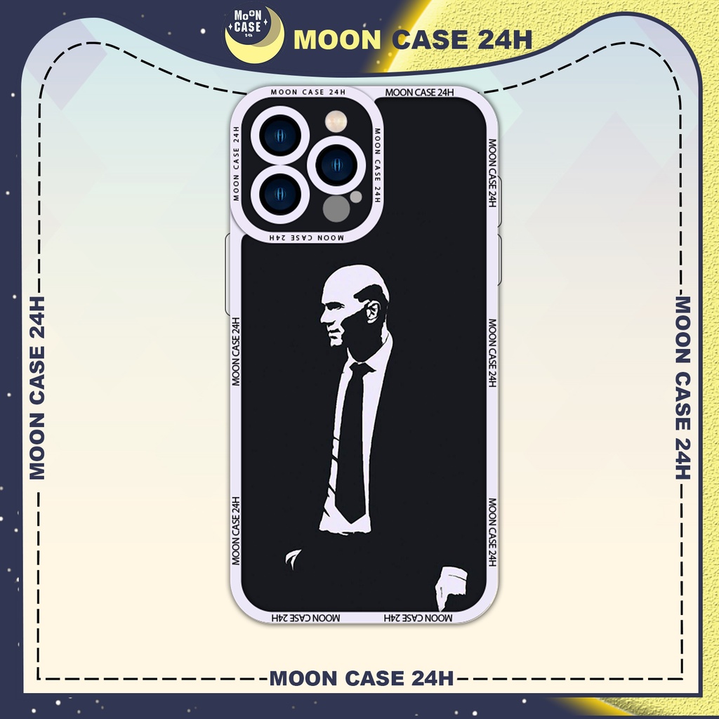 Ốp lưng iphone MOON CASE 24H Cầu Thủ Bóng Đá Zinedine Hình Đen Trắng ip 8/x/xs/xsmax/11/12/13/14pro/plus/promax