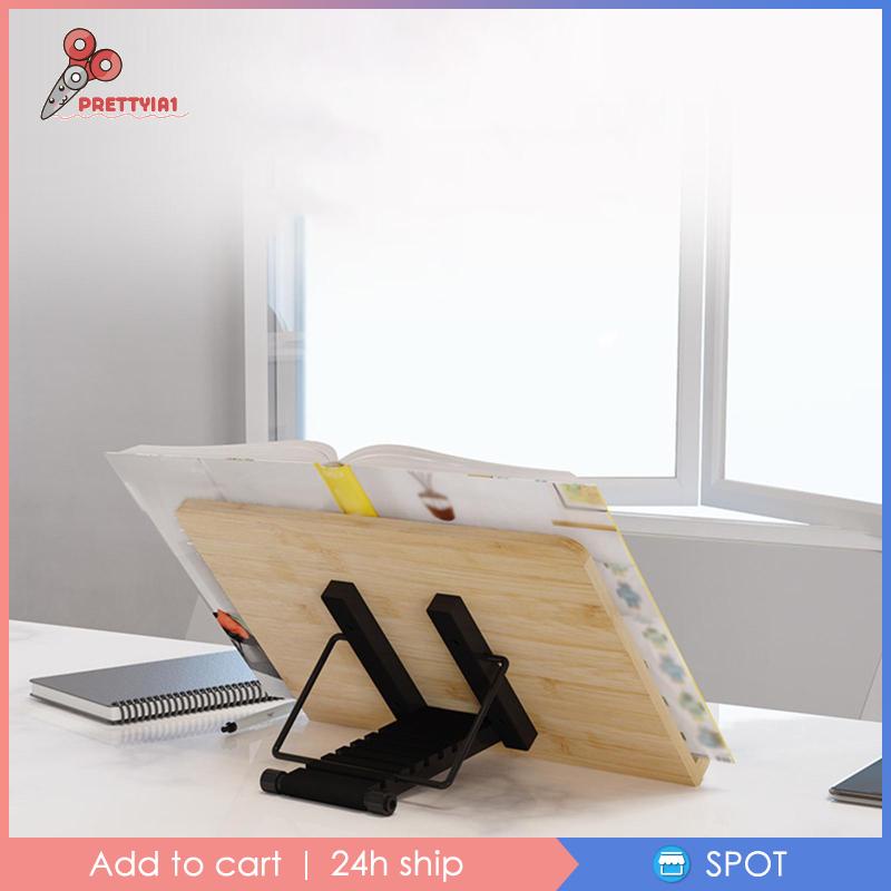 [Prettyia1] Giá Đỡ Sách Bằng Tre Với Các Góc Có Thể Điều Chỉnh