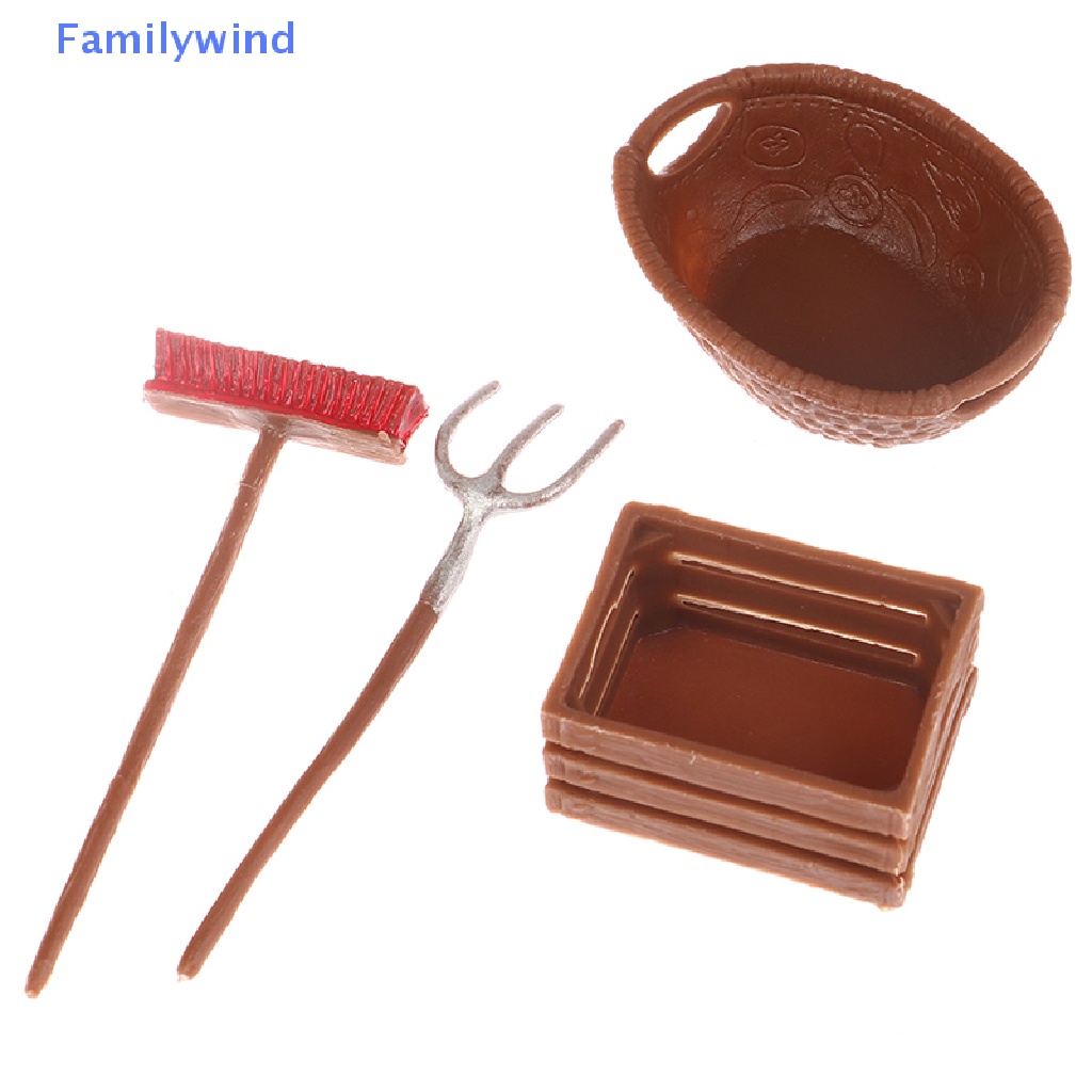 Set 4 Mô Hình Các Dụng Cụ Nông Trại Mini Trang Trí Nhà Búp Bê