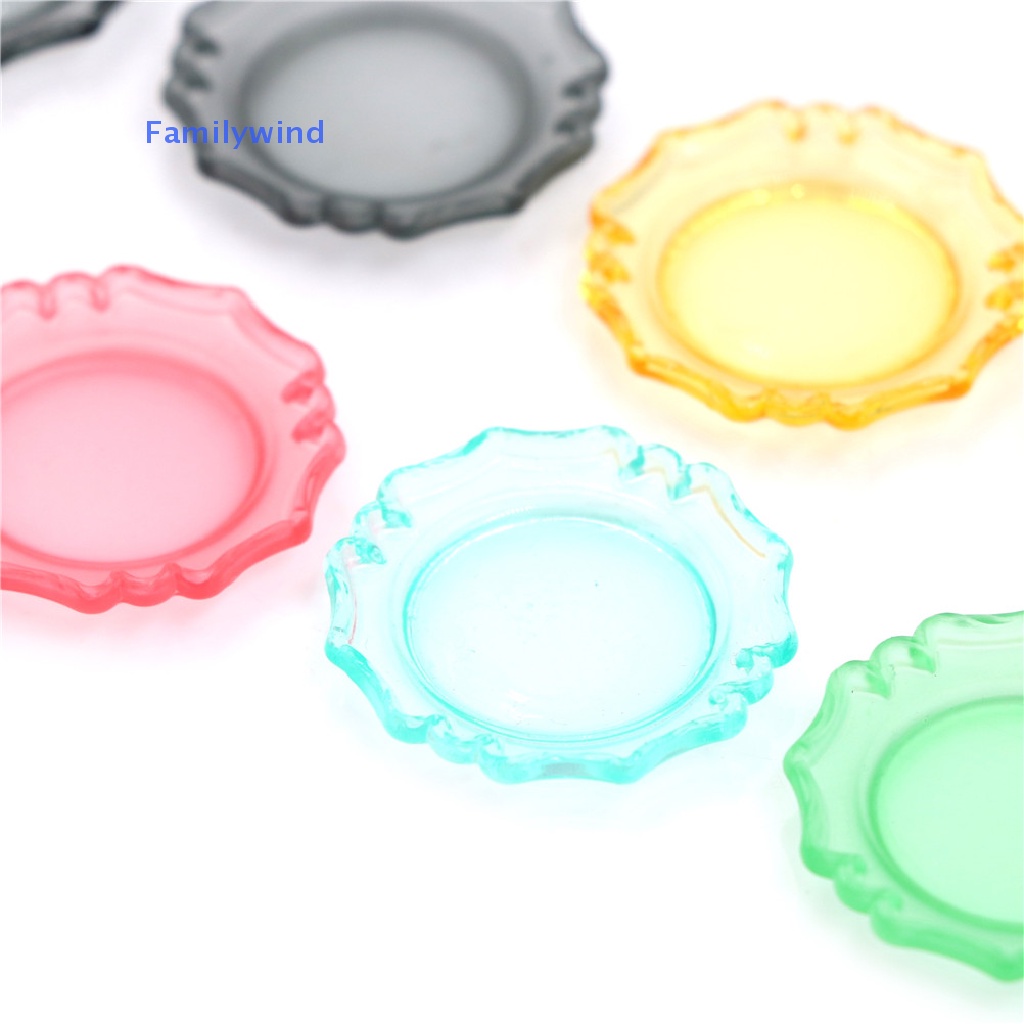 Set 2 Đĩa Tròn Màu Hồng Tỉ Lệ 1 / 12 Dùng Trang Trí Nhà Búp Bê Dụng Cụ Làm Đẹp Chất Lượng Cao