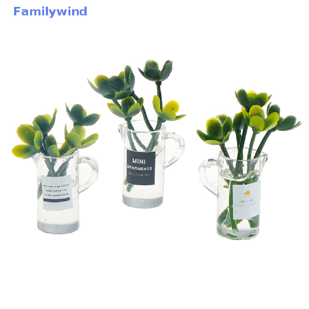 Set 3 Chậu Cây Trong Suốt Dùng Để Trang Trí Nhà Búp Bê 1: 12