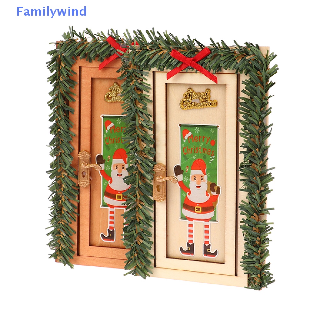 1 Mô Hình Cửa Giáng Sinh Thu Nhỏ 1 / 12 Dùng Để Trang Trí Nhà Búp Bê DIY