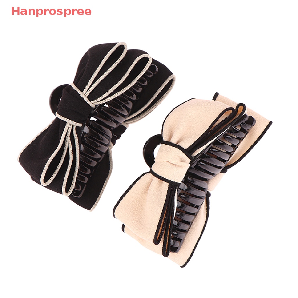 Kẹp Càng Cua Lớn Màu Trắng Đen Thanh Lịch Tối Giản Cho Nữ