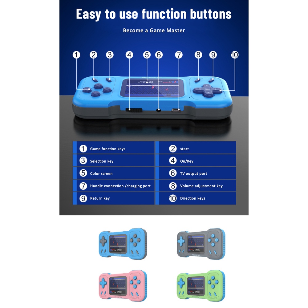 Máy Chơi Game Cầm Tay Mới A15 Máy Chơi Game Tetris Retro Mini Đôi 500 One Cho Trẻ Em Techer