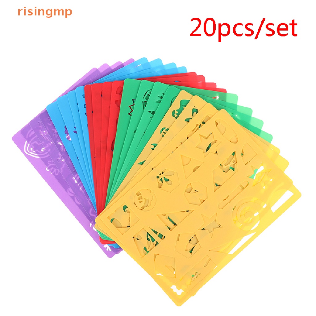 Set 20 Khuôn Vẽ DIY Bằng Nhựa Dành Cho Trẻ Em