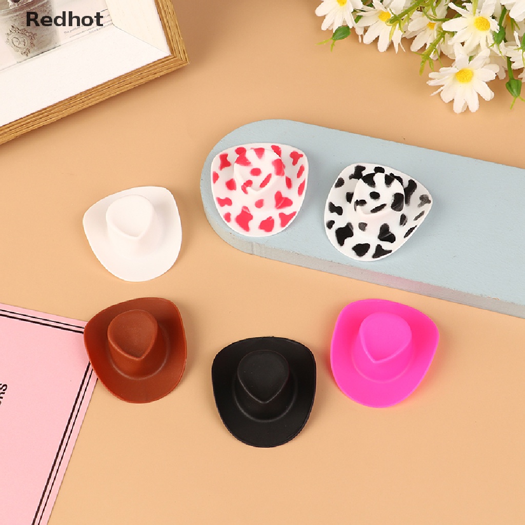 &lt; Redhot &gt; Set 10 Nón Cao Bồi Tây Bằng Nhựa Dành Cho Búp Bê