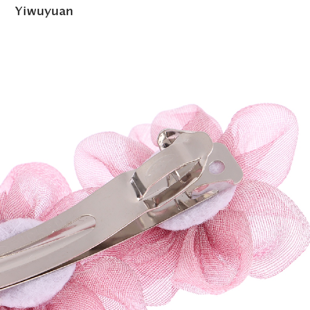 Kẹp Tóc Hình Hoa Trà Đính Ngọc Trai Màu Trắng Hồng Thanh Lịch Kiểu Hàn Quốc < Yiwuyuan >