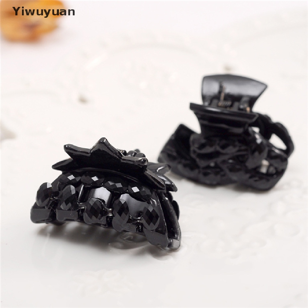 < Yiwuyuan > Bộ 10 Kẹp Tóc Nhựa Nhỏ Màu Đen Thời Trang Đang Bán Chạy