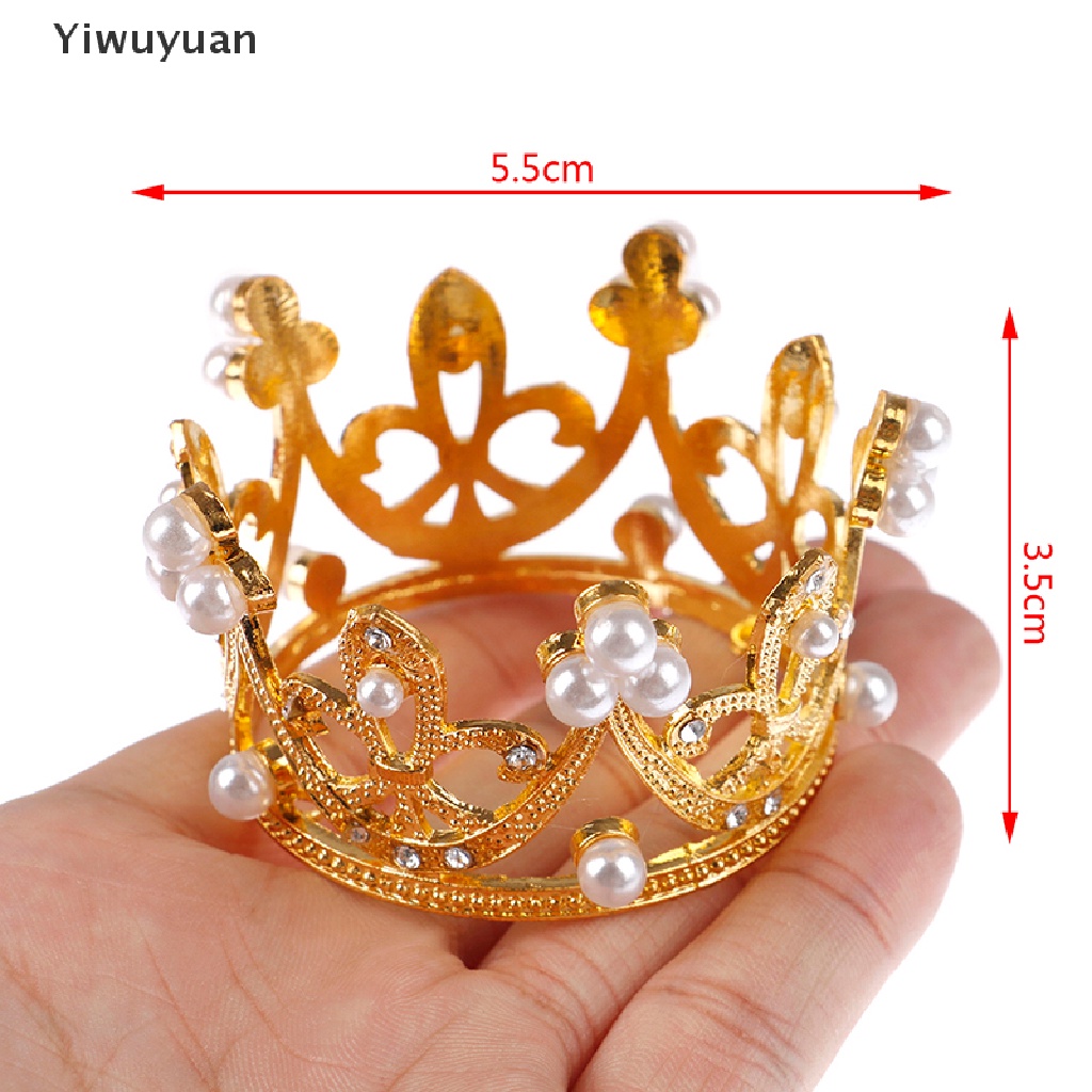 < Yiwuyuan > Cài Tóc Hình Vương Miện Công Chúa Đính Ngọc Trai Pha Lê Màu Vàng Làm Quà Tặng Ngày Lễ Tại Nhà