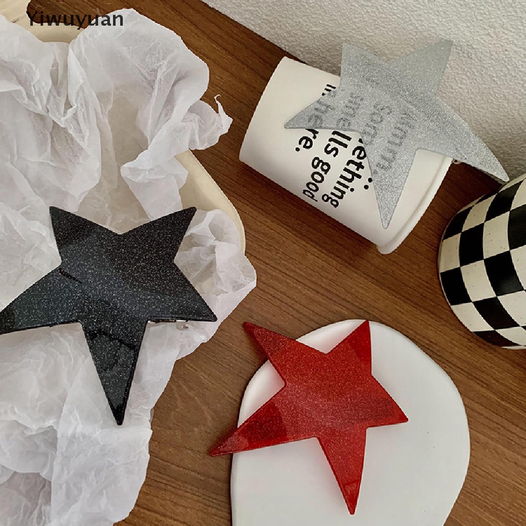 &lt; Yiwuyuan &gt; Kẹp Tóc Hình Ngôi Sao Năm Cánh Kiểu Dáng Cá Tính Dành Cho Nữ y2k