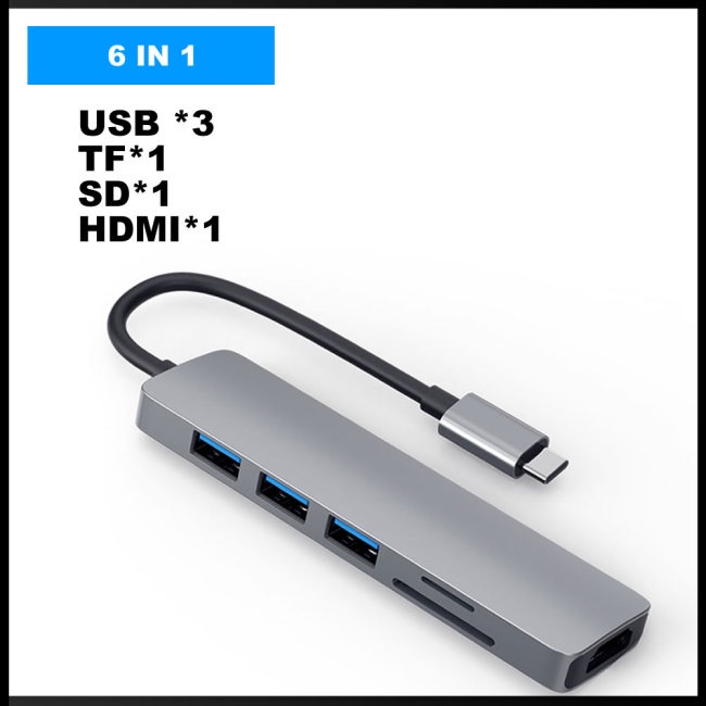Bộ Chia Nhiều Cổng Usb c Sang Hdmi Usb 3.0 Đọc Thẻ Sd / tf