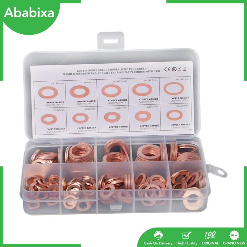 Set 200 Vòng Đệm Bằng Đồng Nhiều Kích Cỡ