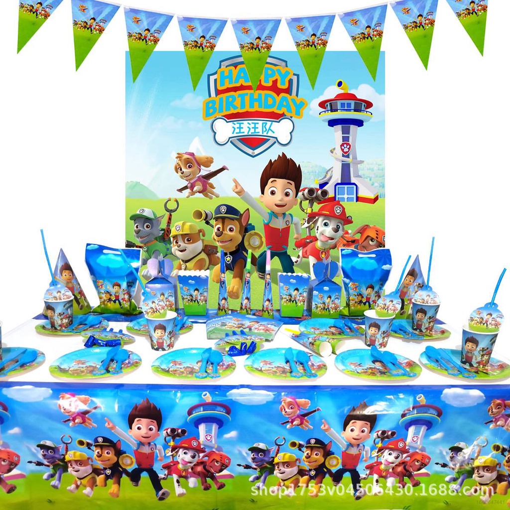 Bộ Khăn Trải Bàn Dùng 1 Lần Chủ Đề PAW Patrol Trang Trí Tiệc Sinh Nhật Cho Bé