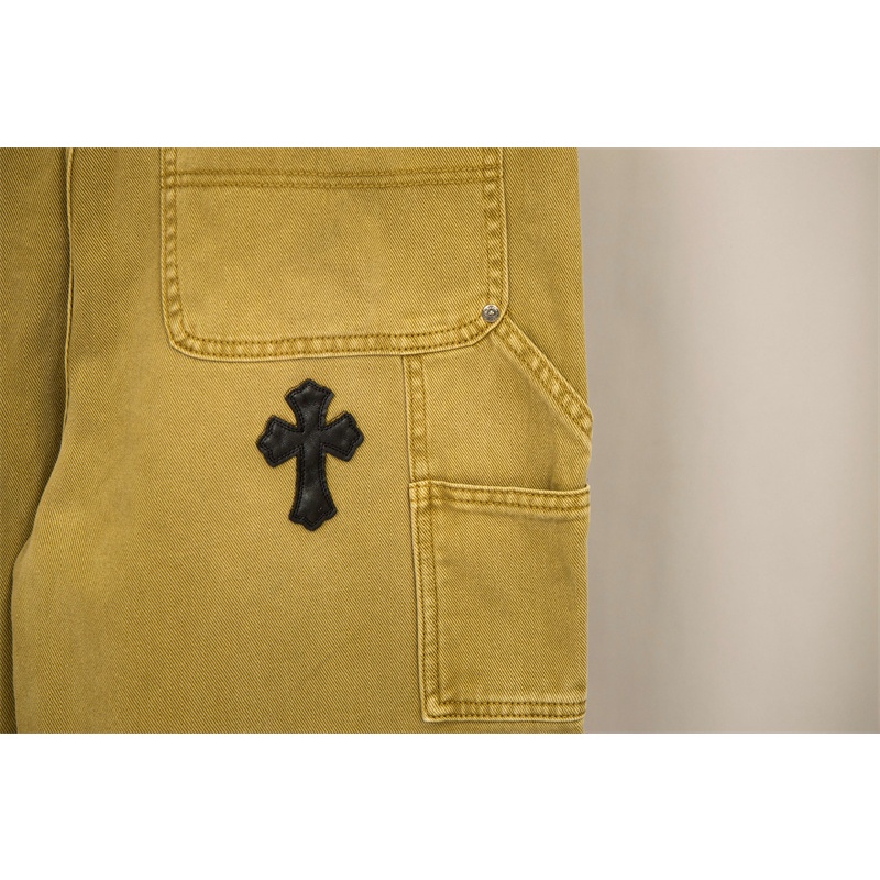 Chr-come Quần Yếm Da Thêu Họa Tiết Đường Phố Cao Cấp Thời Trang Mới Nhất Dành Cho Nam Và Nữ